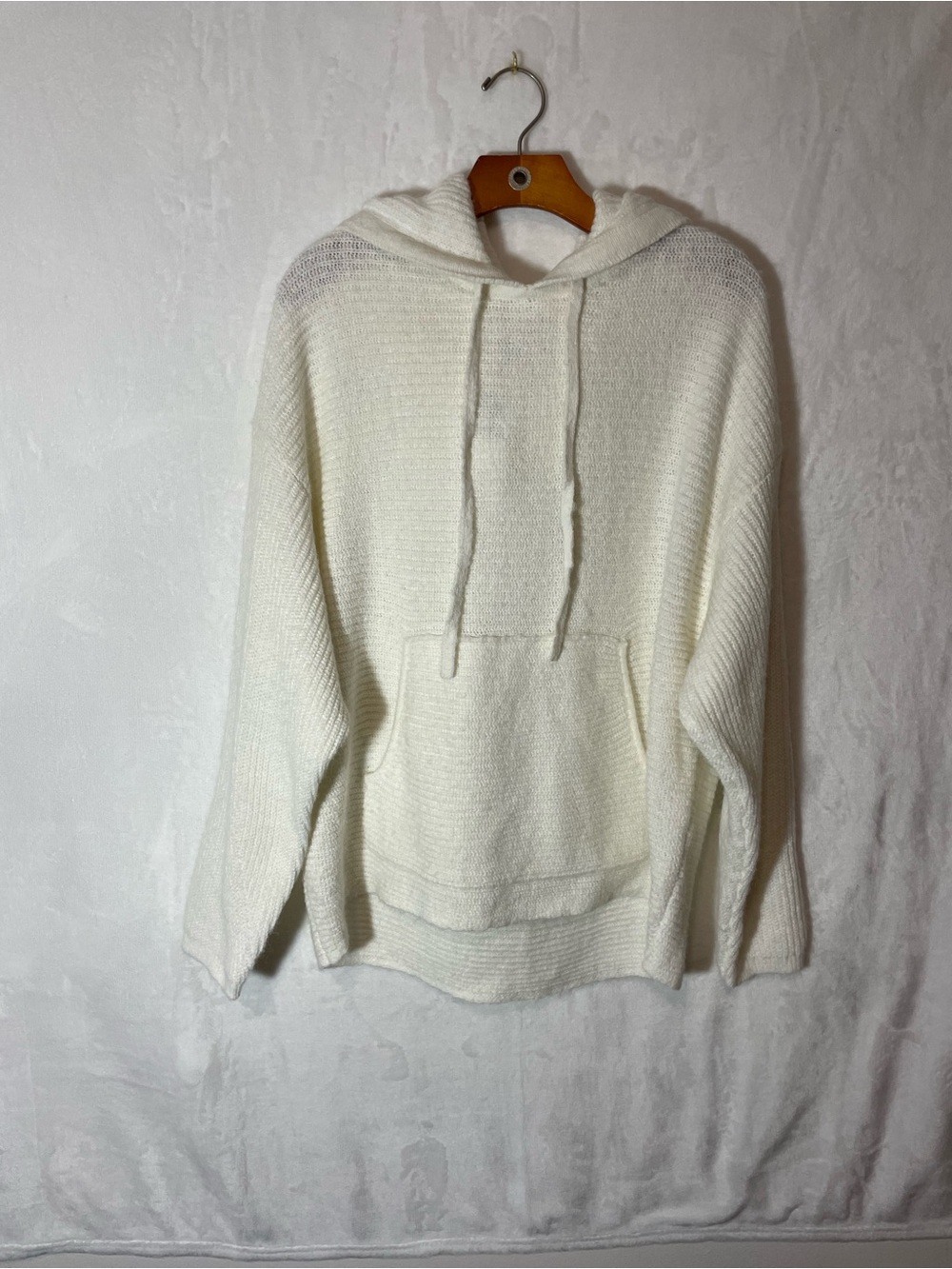 Banana Republic Cream Hooded Knit Pullover
